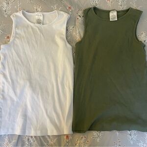 Two high neck cotton tanks